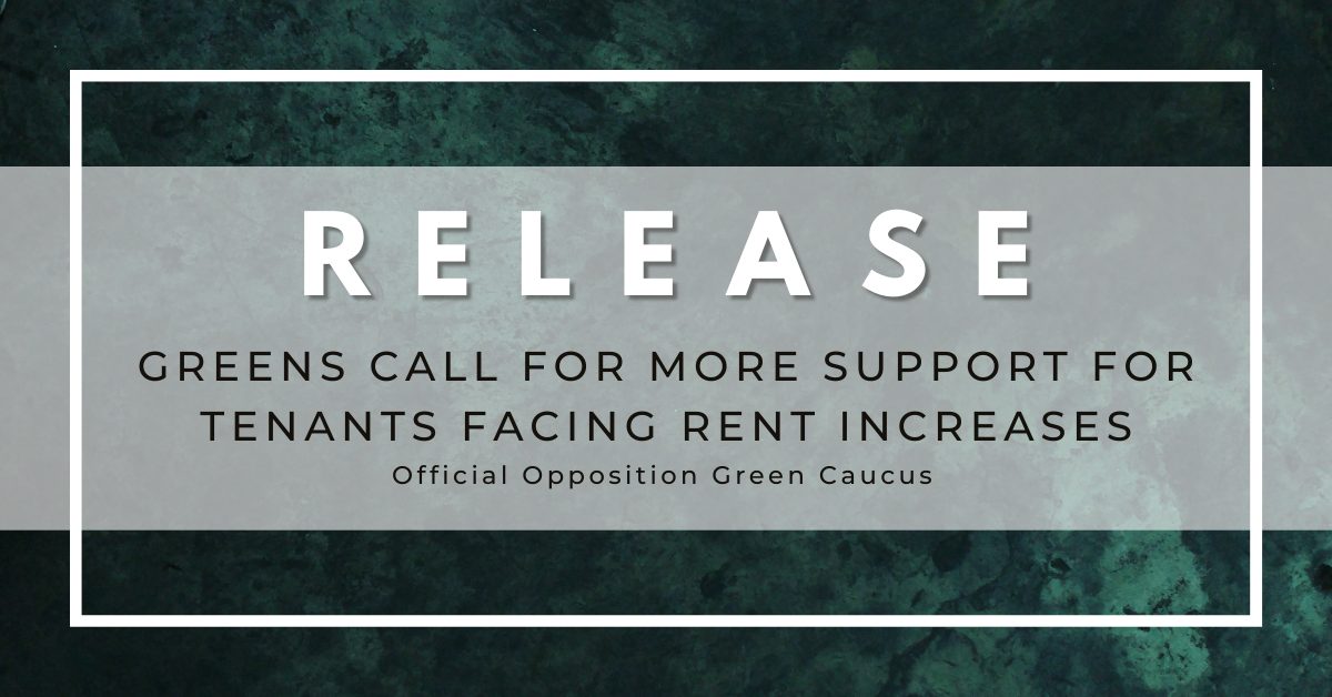 Release - Greens call for More Support for Tenants Facing Rent Increases