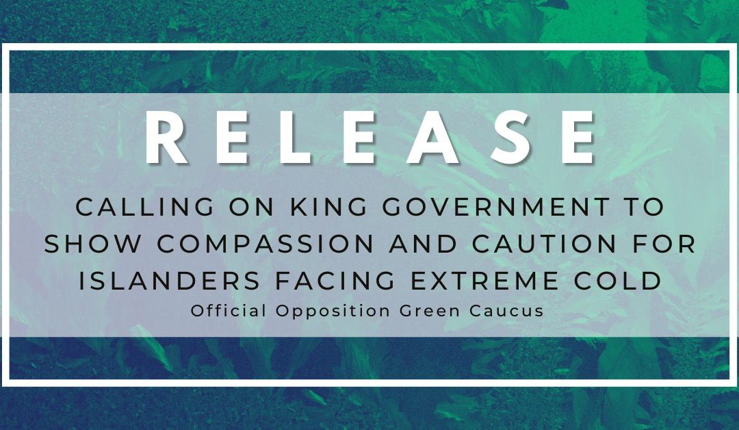 Greens call on King government to show compassion and caution for Islanders facing extreme cold