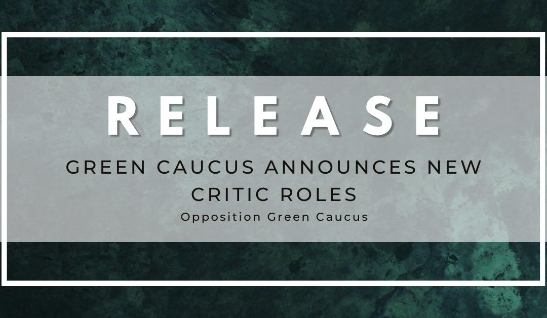 Green Caucus Announces New Critic Roles and Welcomes New MLA for District 19 Borden-Kinkora Matt MacFarlane