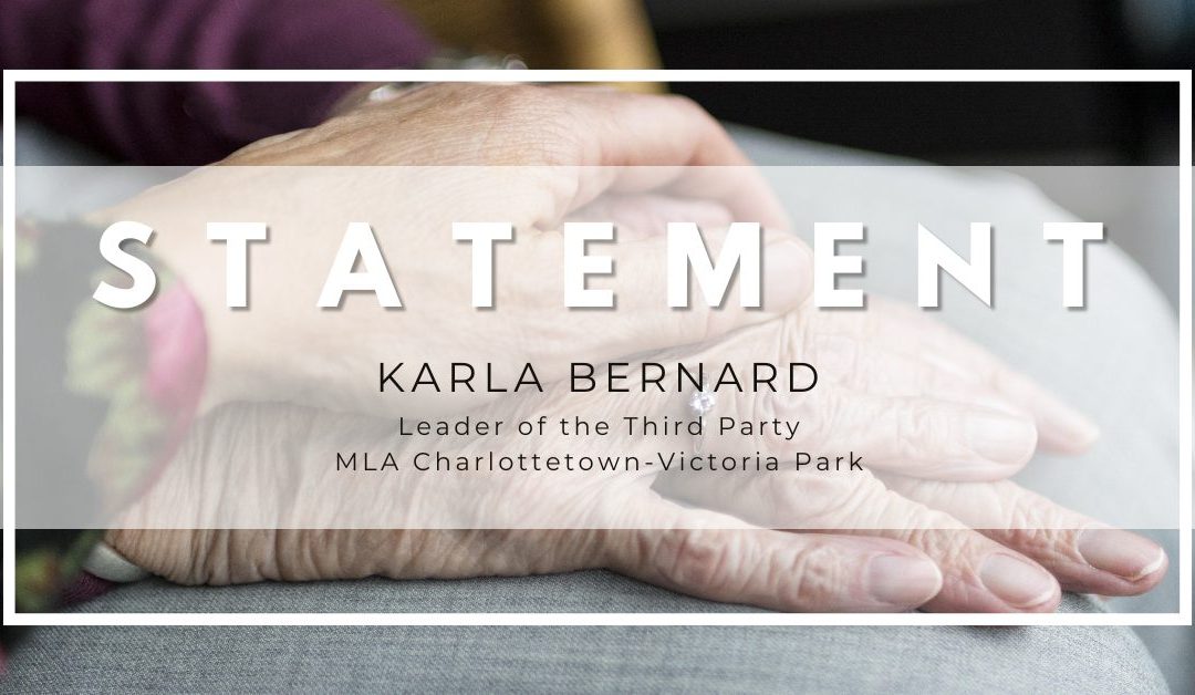 Statement from Karla Bernard, Leader of the Third Party, on the Caregiver Grant and Premier King’s Broken Promises