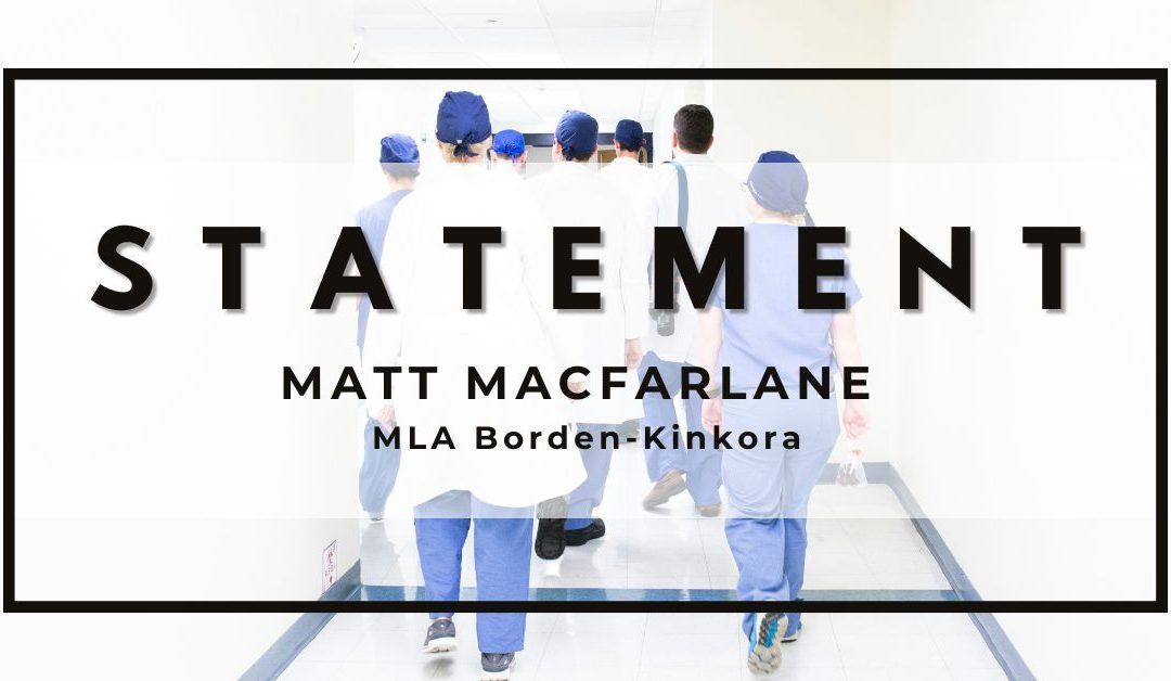 Statement from Matt MacFarlane on King government’s failure to support and train internationally-trained nurses on PEI who are ready to work