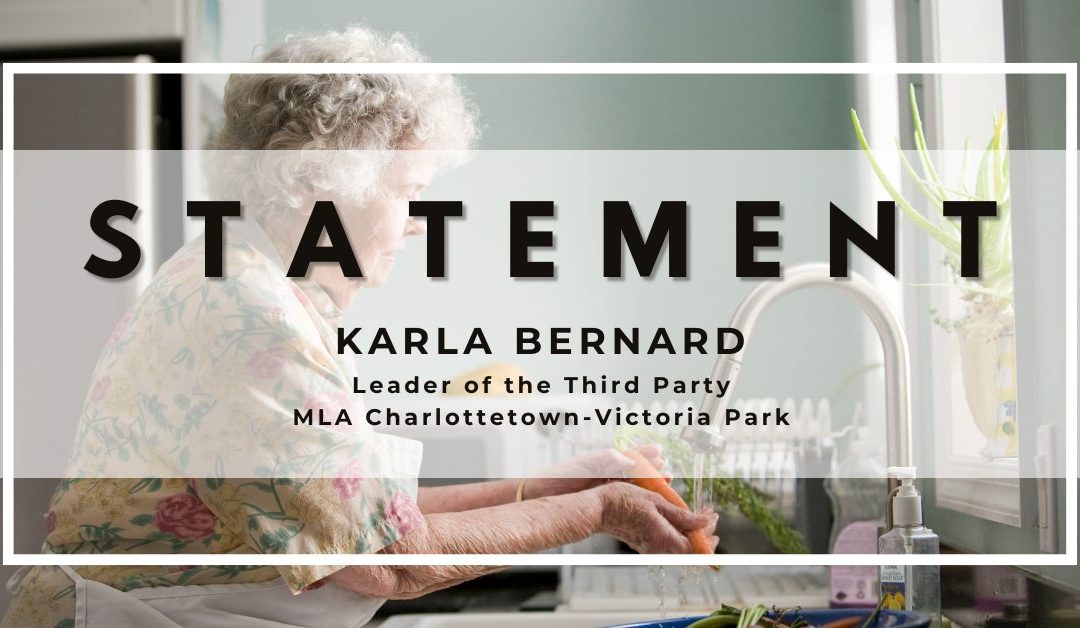 Statement from Karla Bernard on the barriers Island seniors face accessing government support programs